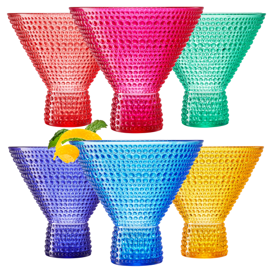 TEEK - Madrid Acrylic Martini Hobnail Glassware Set of 6 HOME DECOR TEEK KS