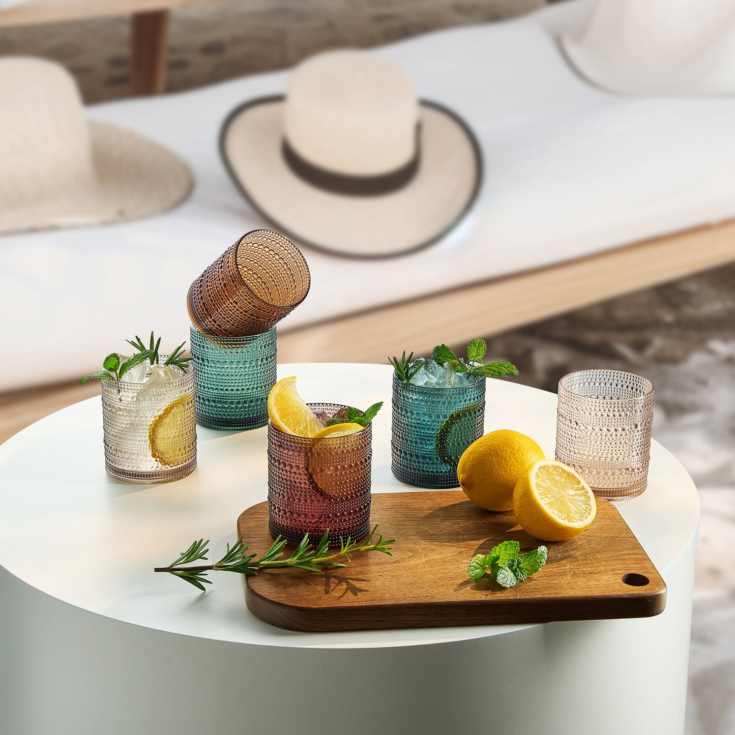 TEEK - Eze Acrylic Lowball Hobnail Glassware Set HOME DECOR TEEK KS