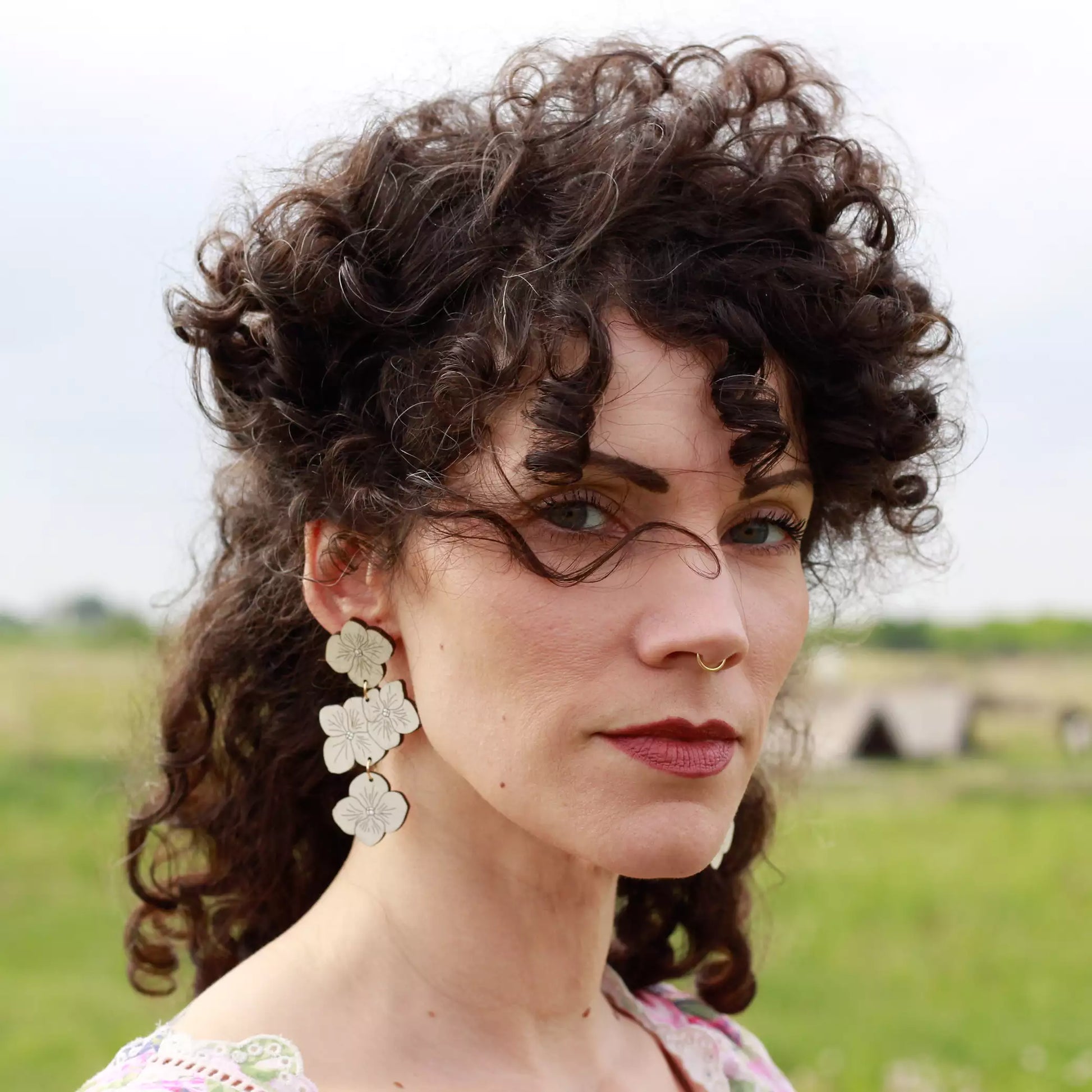 TEEK - Hydrangea Statement Earrings - White JEWELRY TEEK LCM