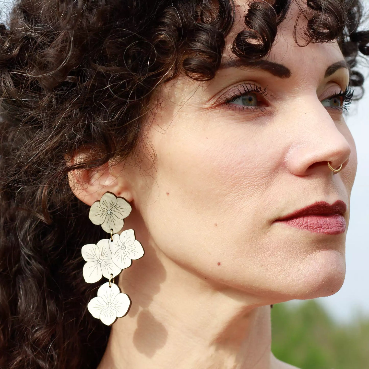 TEEK - Hydrangea Statement Earrings - White JEWELRY TEEK LCM