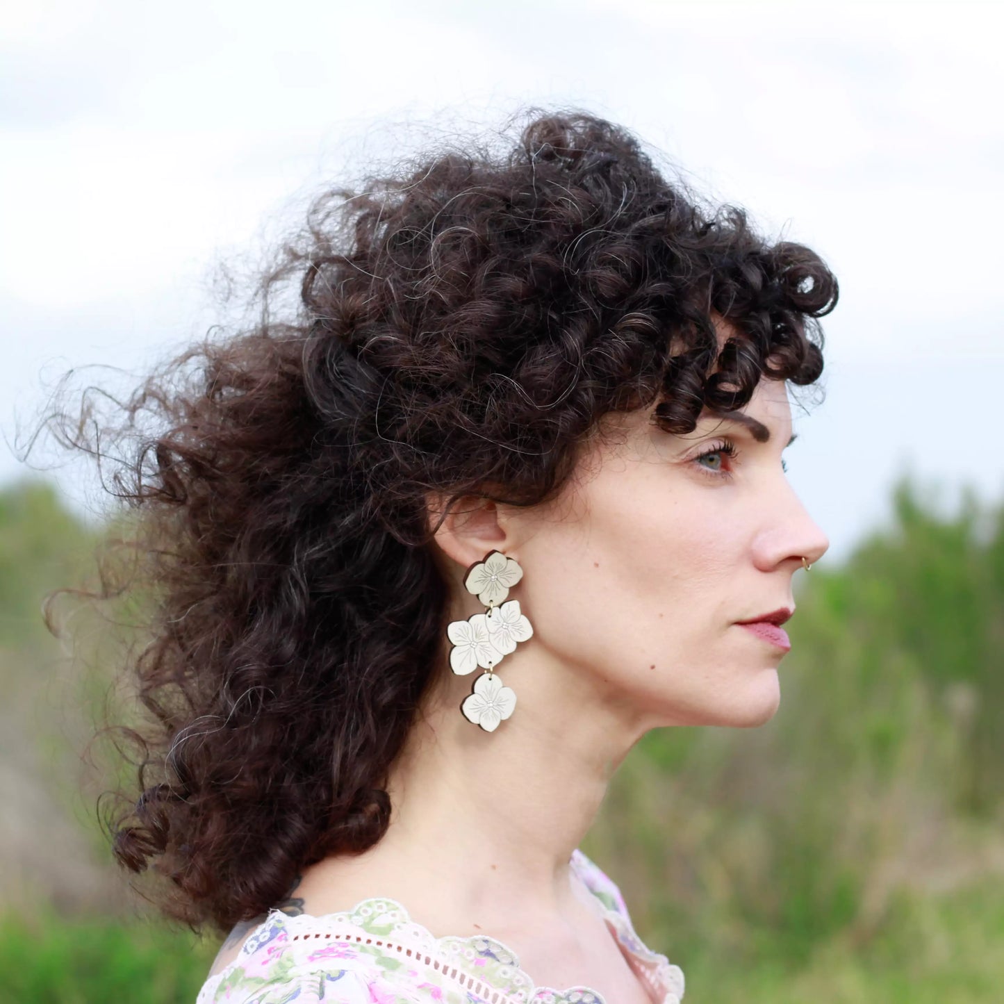 TEEK - Hydrangea Statement Earrings - White JEWELRY TEEK LCM