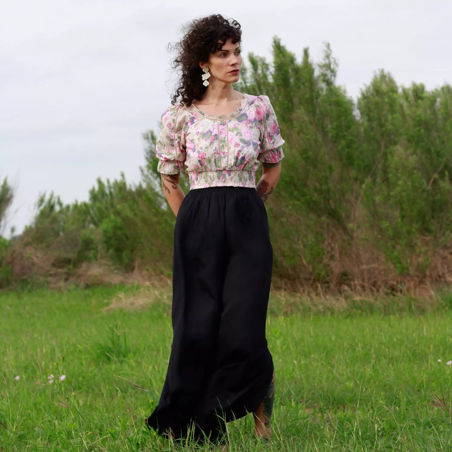 TEEK - Hydrangea Statement Earrings - White JEWELRY TEEK LCM