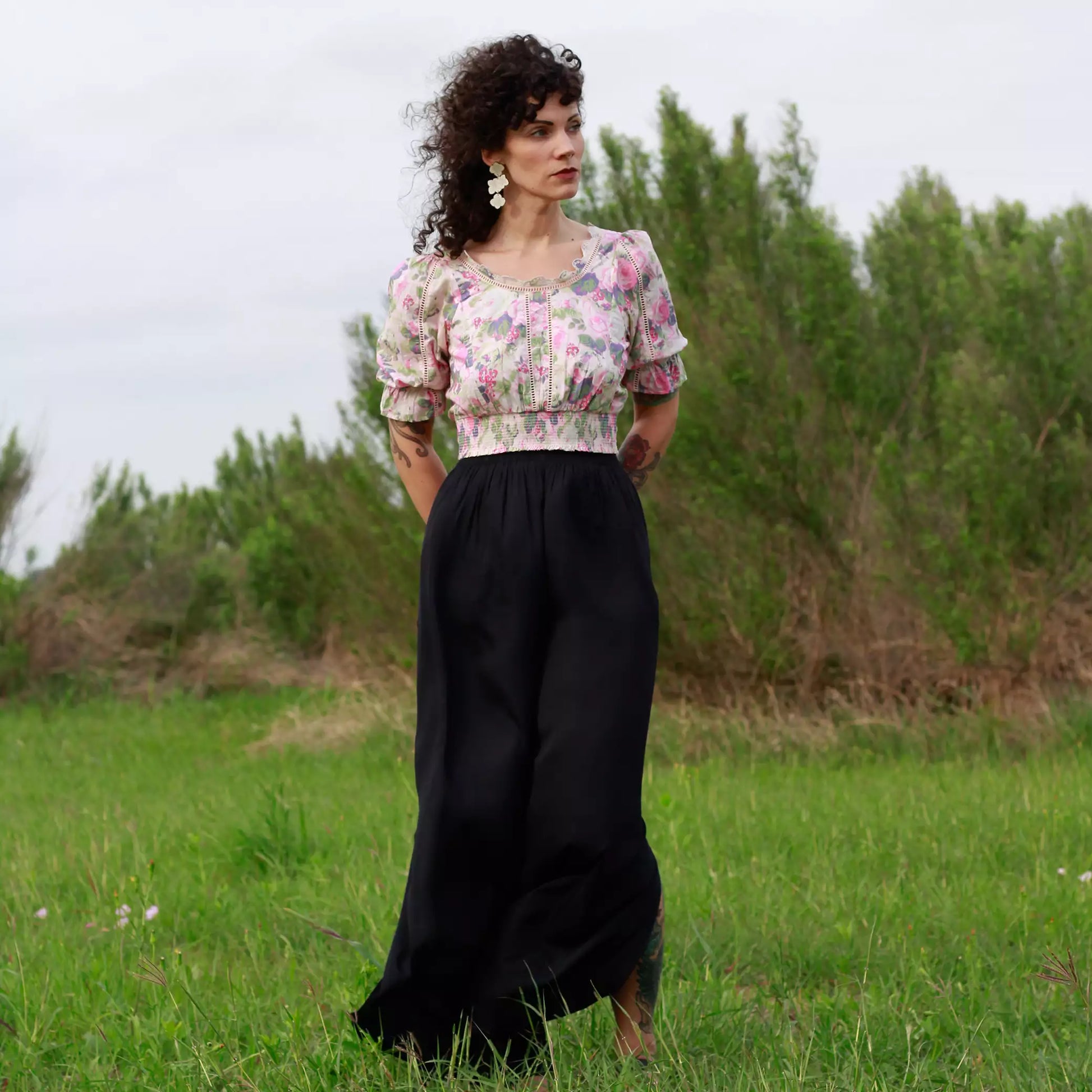 TEEK - Hydrangea Statement Earrings - White JEWELRY TEEK LCM