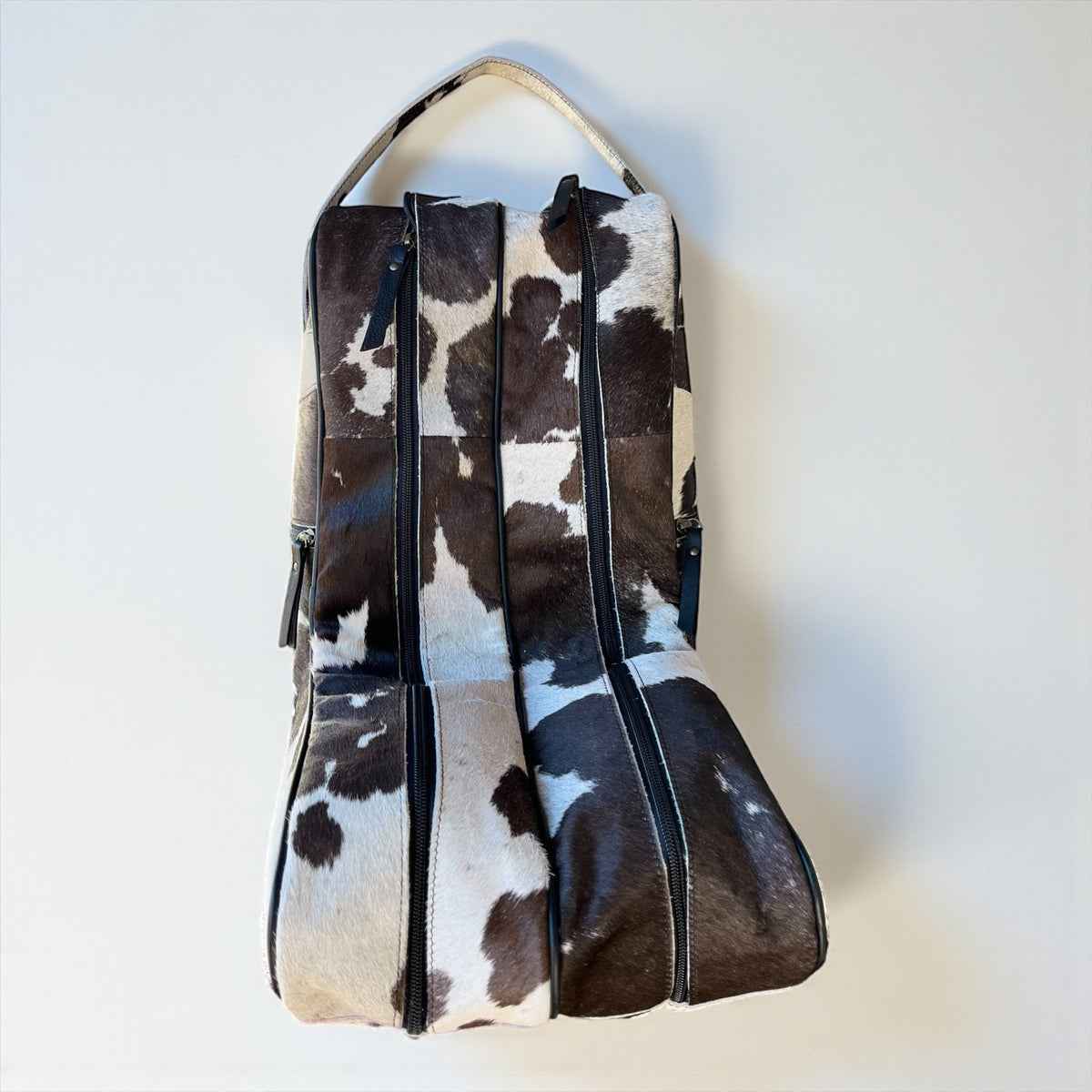 BROWN/WHITE ALL COWHIDE BOOT COVER ACCESSORIES Whiskey Black & Co