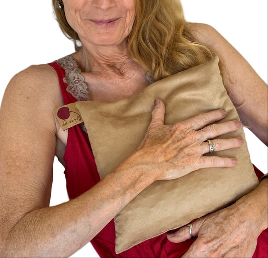 TEEK - Square Cherry Stone Pillow in Tan Ultra-Suede PILLOW TEEK HCP