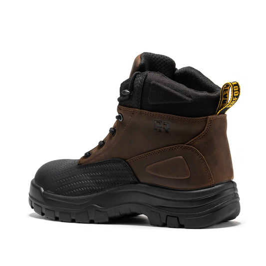 ROCKROOSTER Marfa Brown 6 Inch Waterproof Composite Toe Leather Work Boots CP210 work boots Rock Rooster Footwear Inc