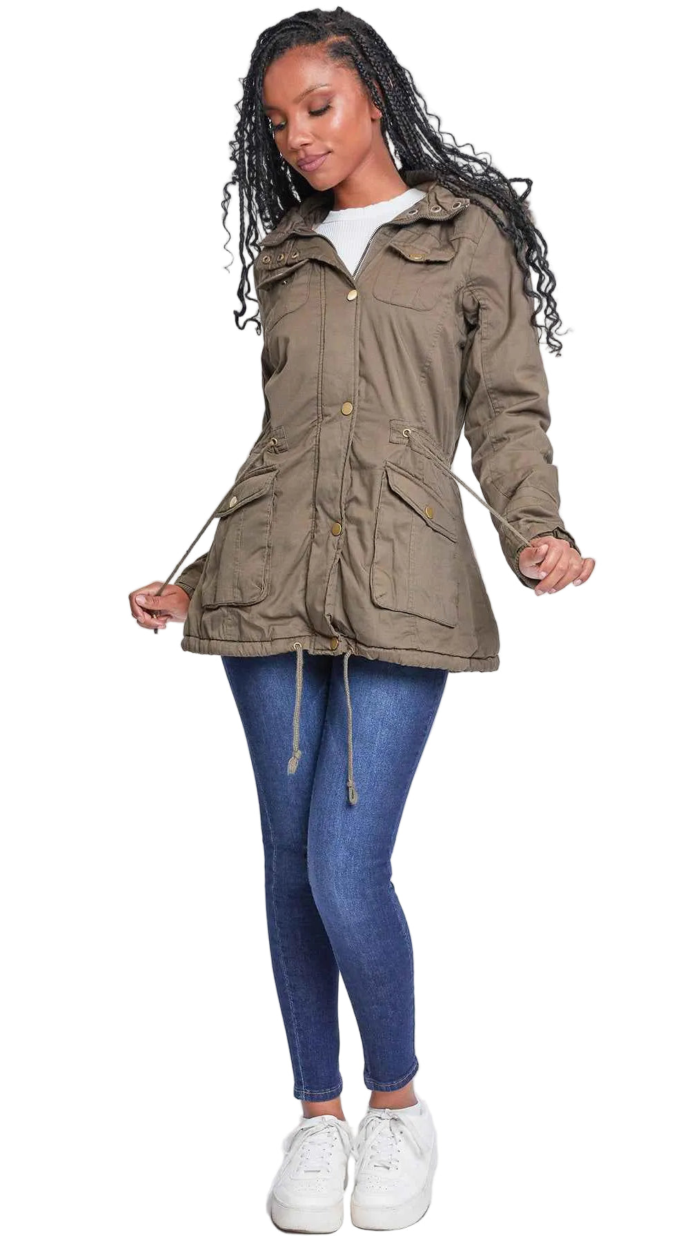 TEEK - Womenss Utility Jacket with Removable Hood JACKET TEEK YMJ Olive S