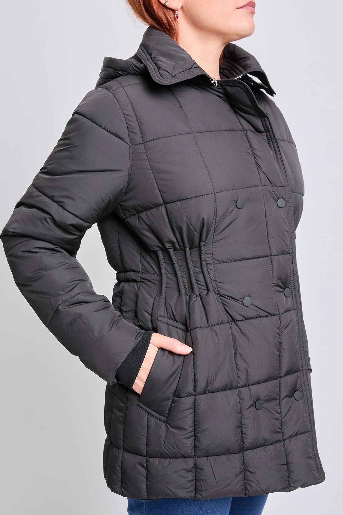 Detailed Snap Puffer Jacket