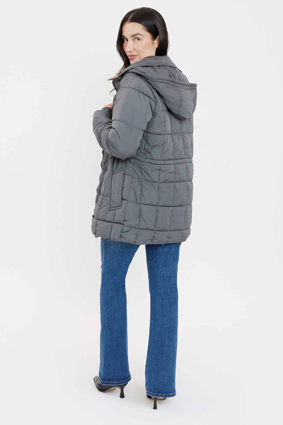 Detailed Snap Puffer Jacket