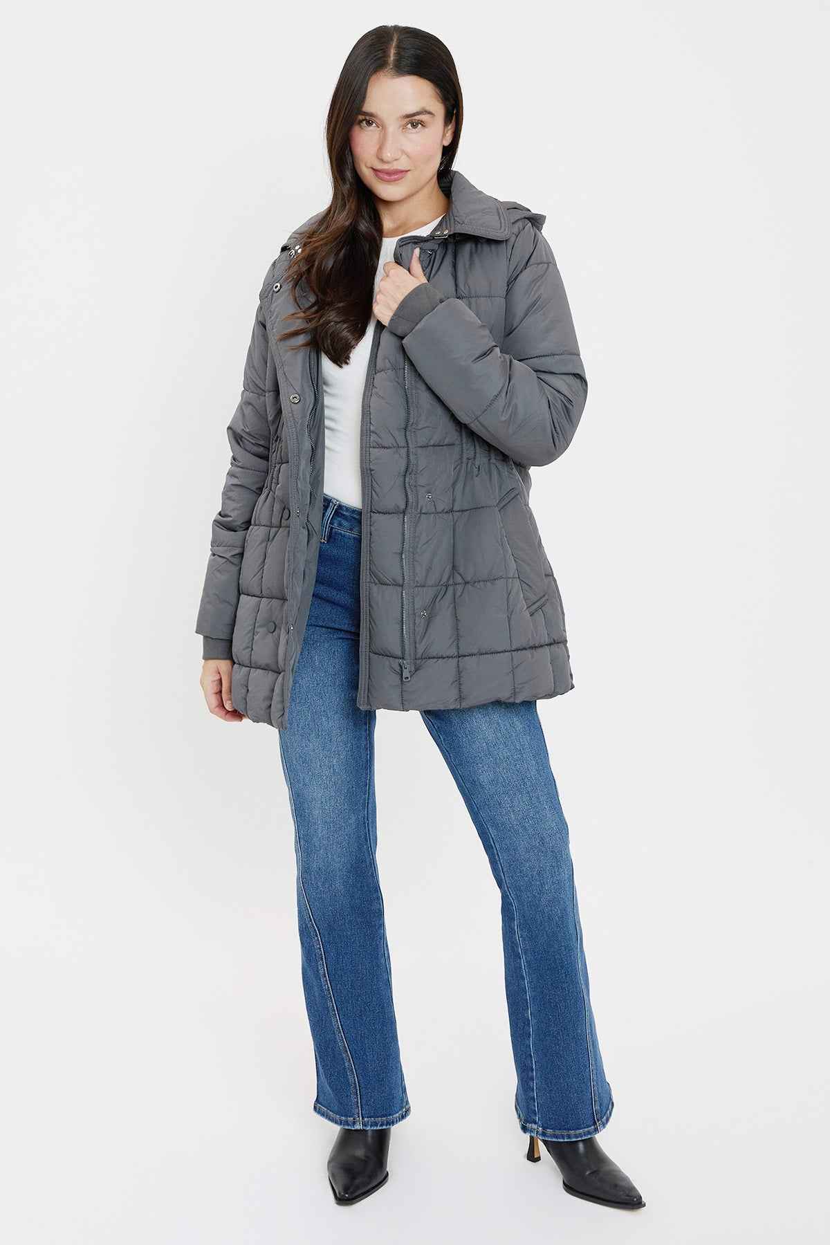 Detailed Snap Puffer Jacket