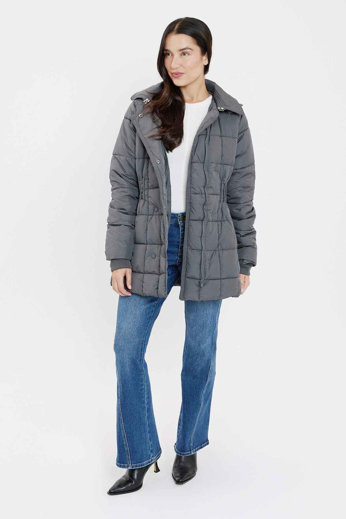 Detailed Snap Puffer Jacket