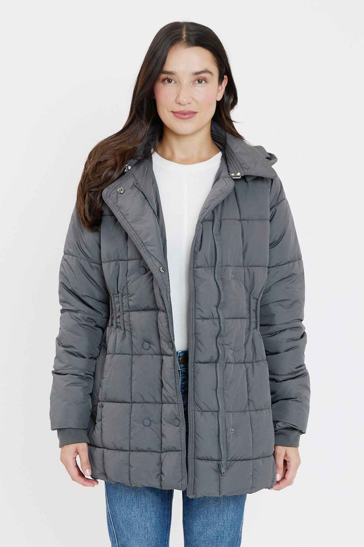 Detailed Snap Puffer Jacket