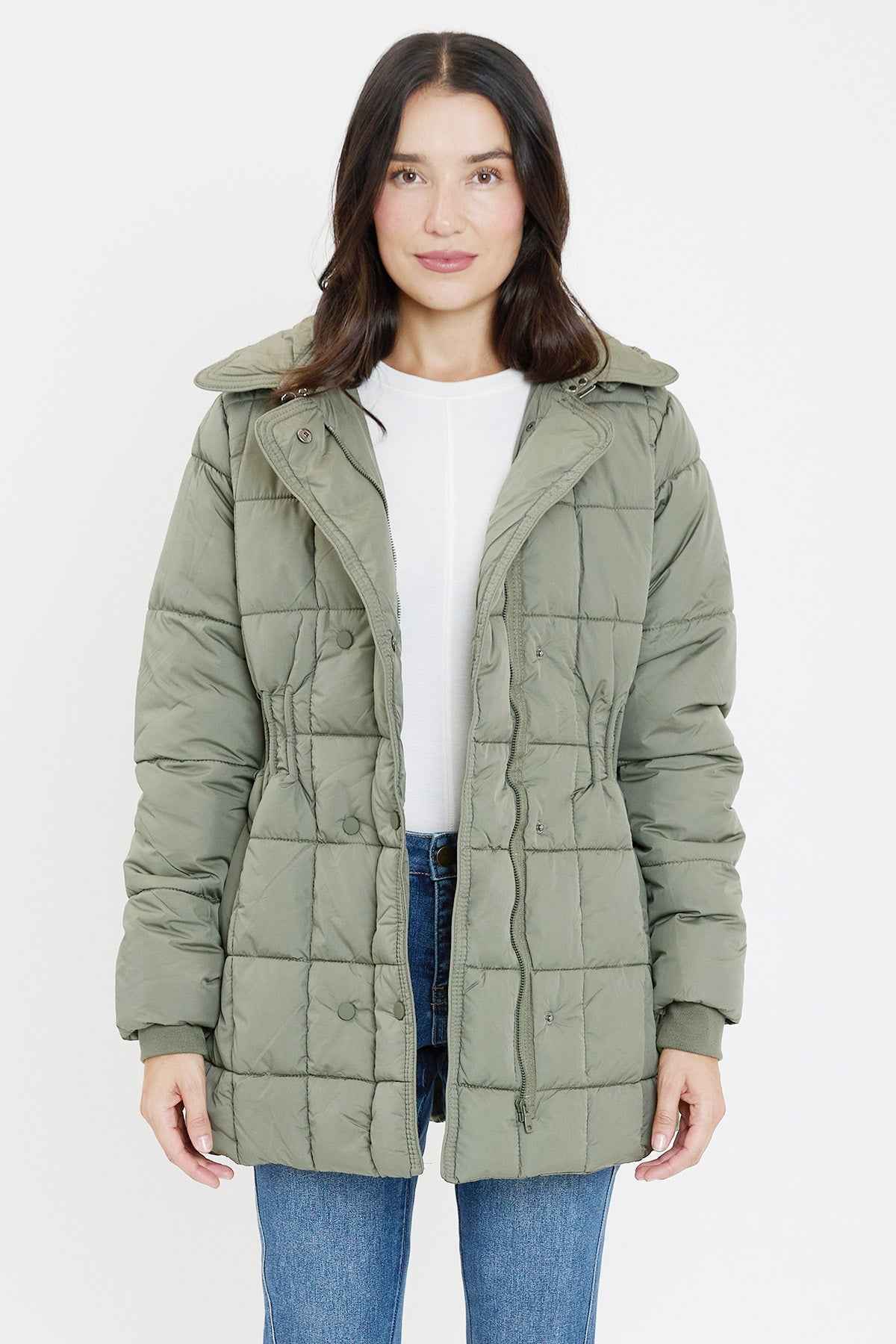 Detailed Snap Puffer Jacket
