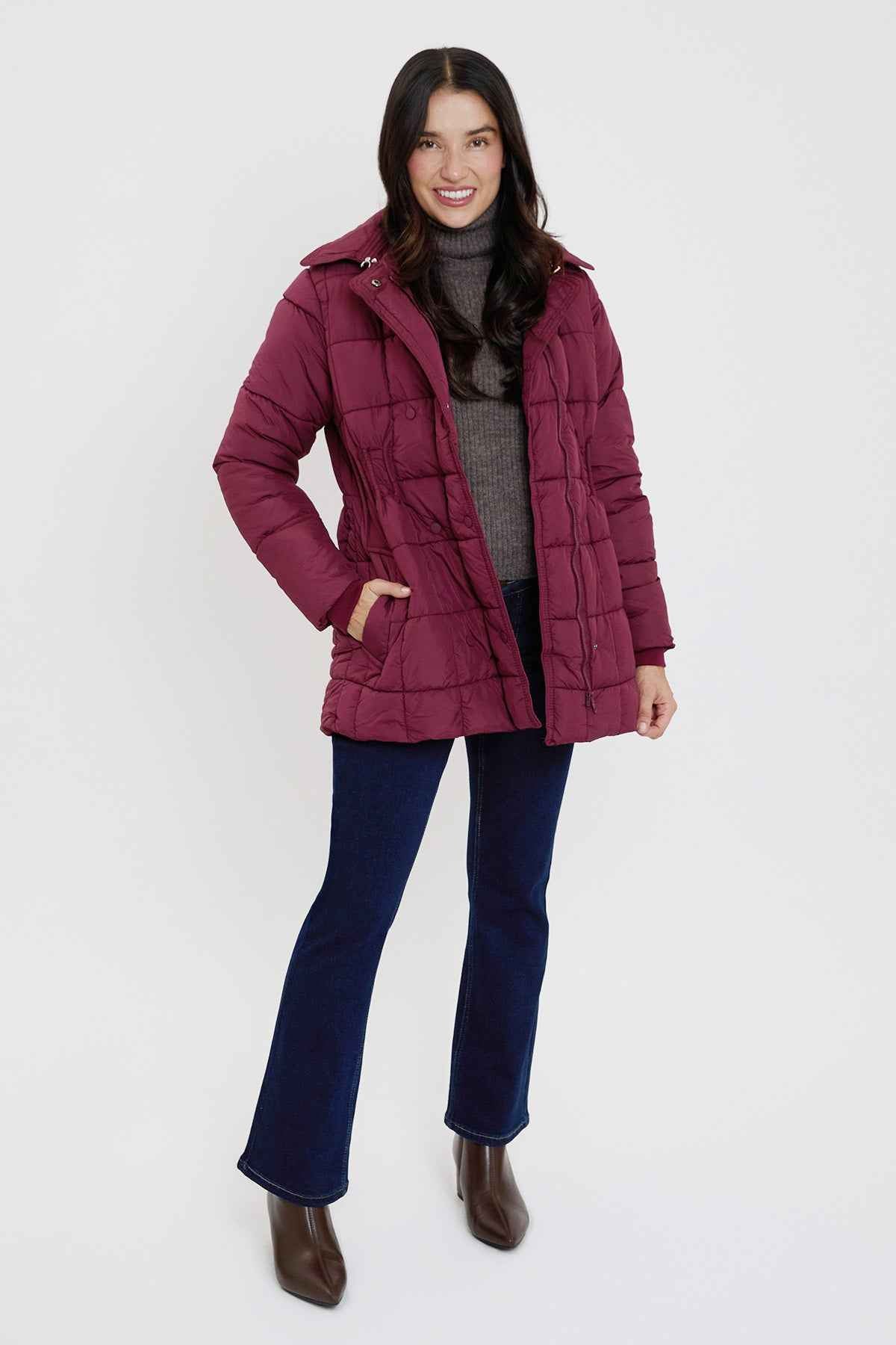 Detailed Snap Puffer Jacket