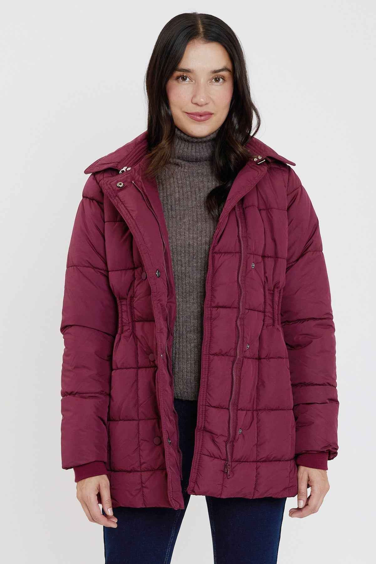 Detailed Snap Puffer Jacket