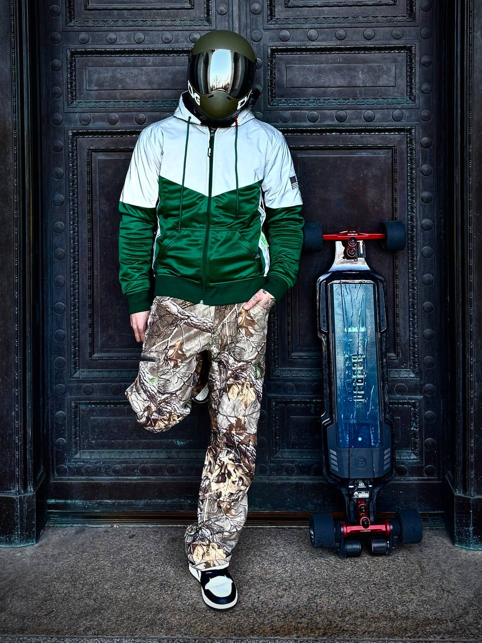 TEEK - Mens Ultra Reflective Padded Hoodie Dark Green Eclipse JACKET TEEK BR