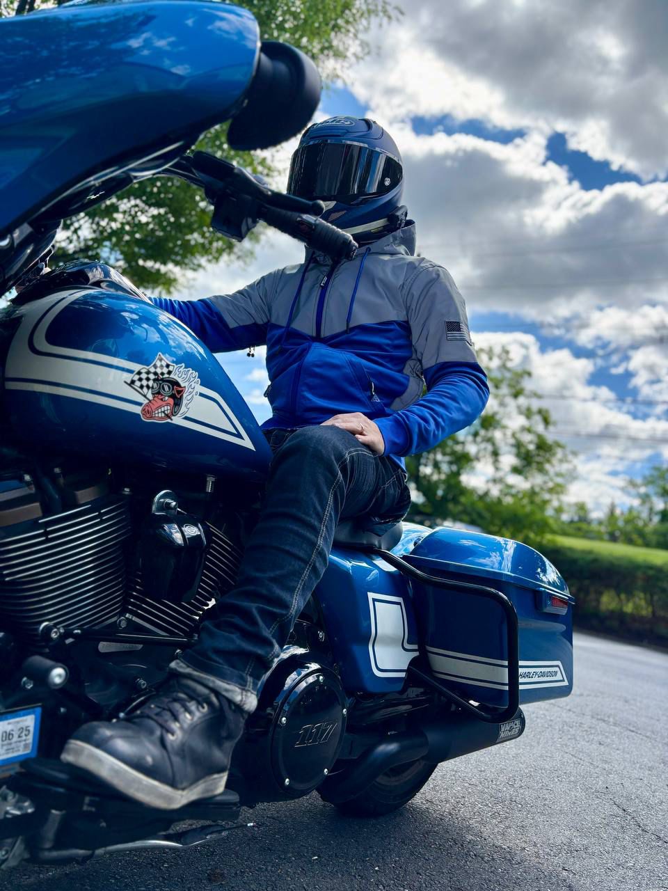 TEEK - Ultra Reflective Padded Hoodie Blue Eclipse JACKET TEEK BR