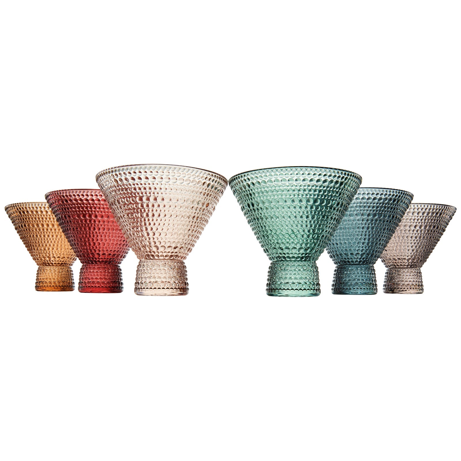 TEEK - Tonal Hobnail Martini Cocktail Glassware Set of 6 HOME DECOR TEEK KS