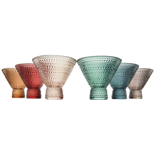 TEEK - Tonal Hobnail Martini Cocktail Glassware Set of 6 HOME DECOR TEEK KS