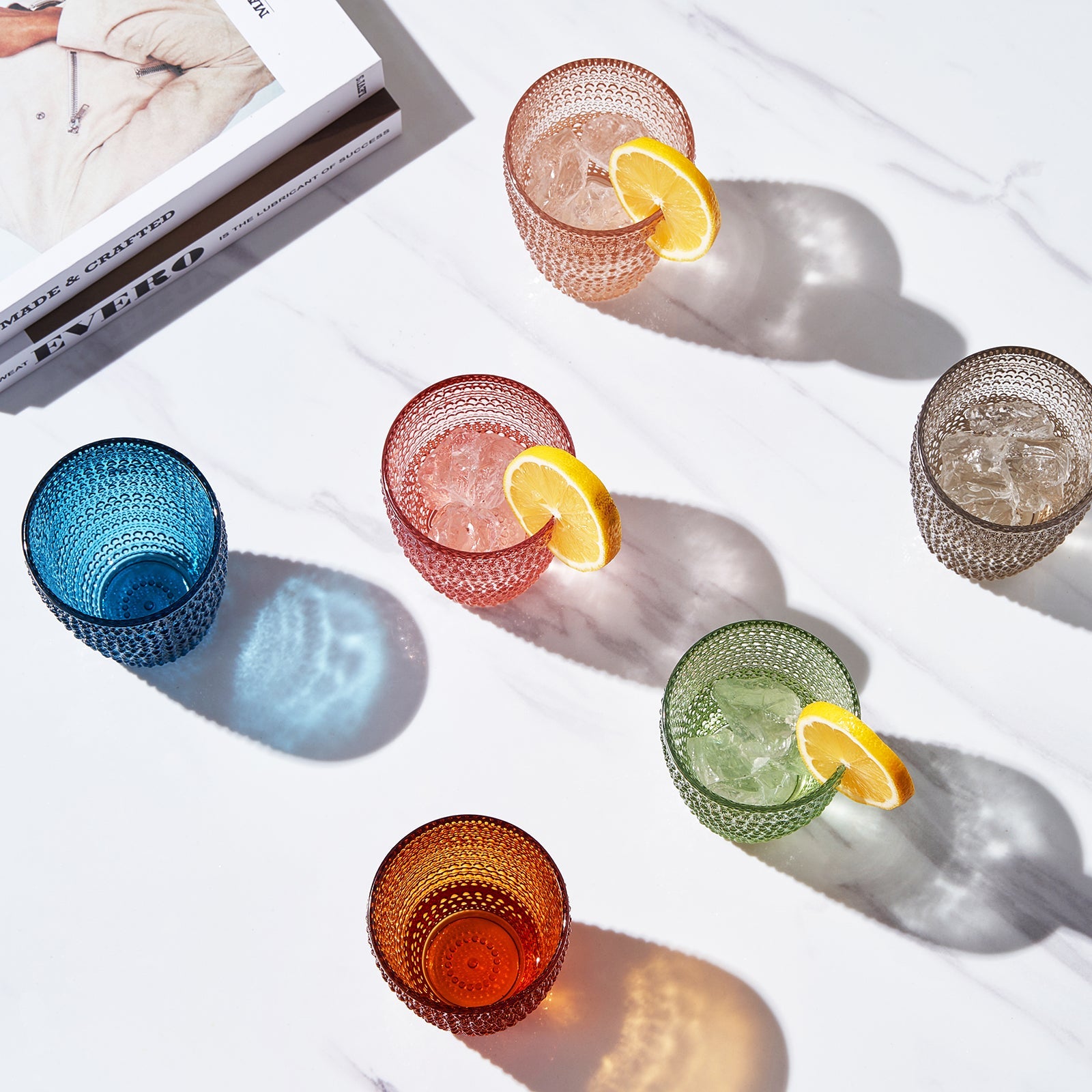 TEEK - Tonal Hobnail Highball Glassware Set of 6 HOME DECOR TEEK KS