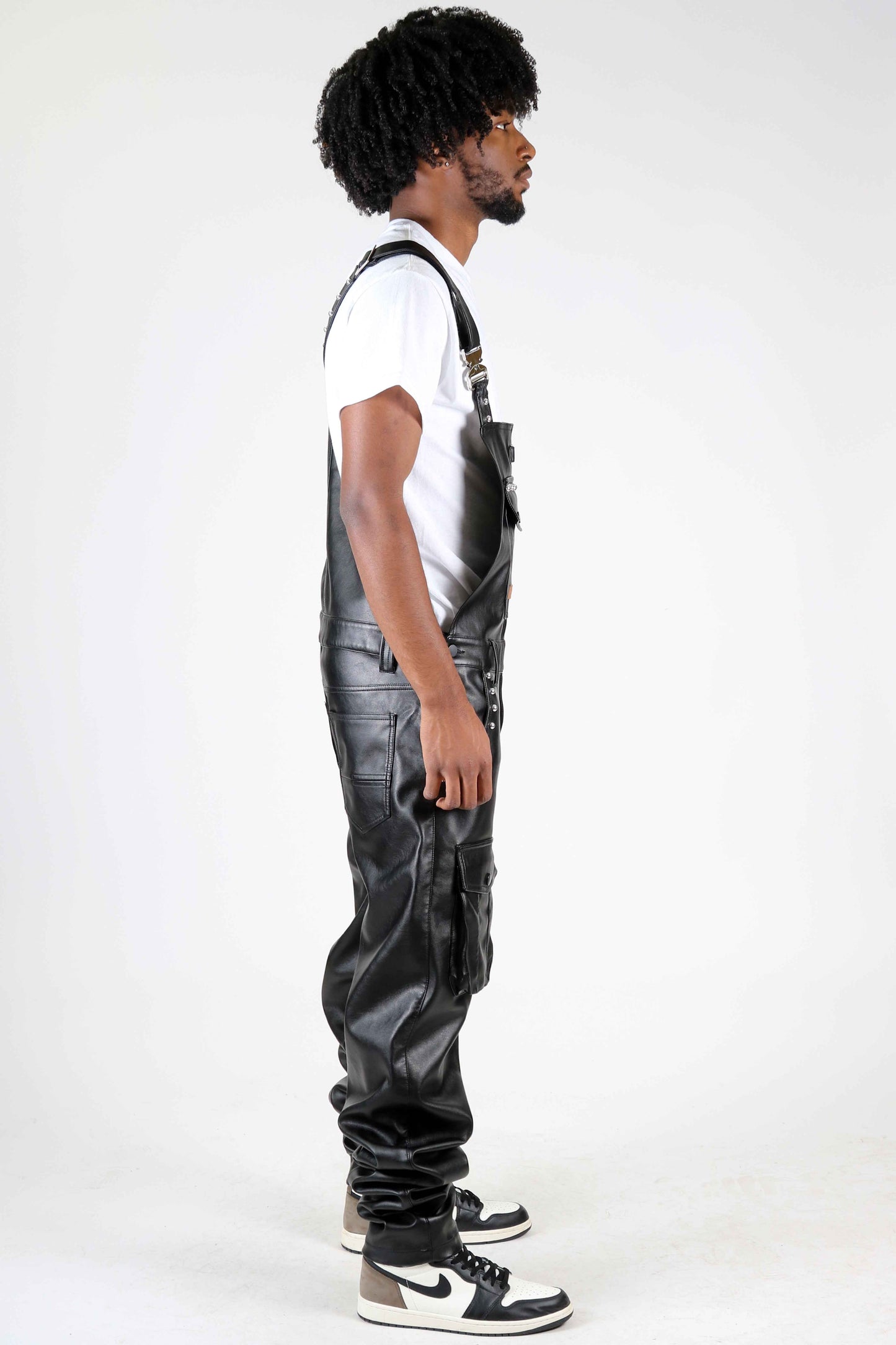 DRAKON Fine Faux Leather Overall Pants Men's Pants Love to Kleep