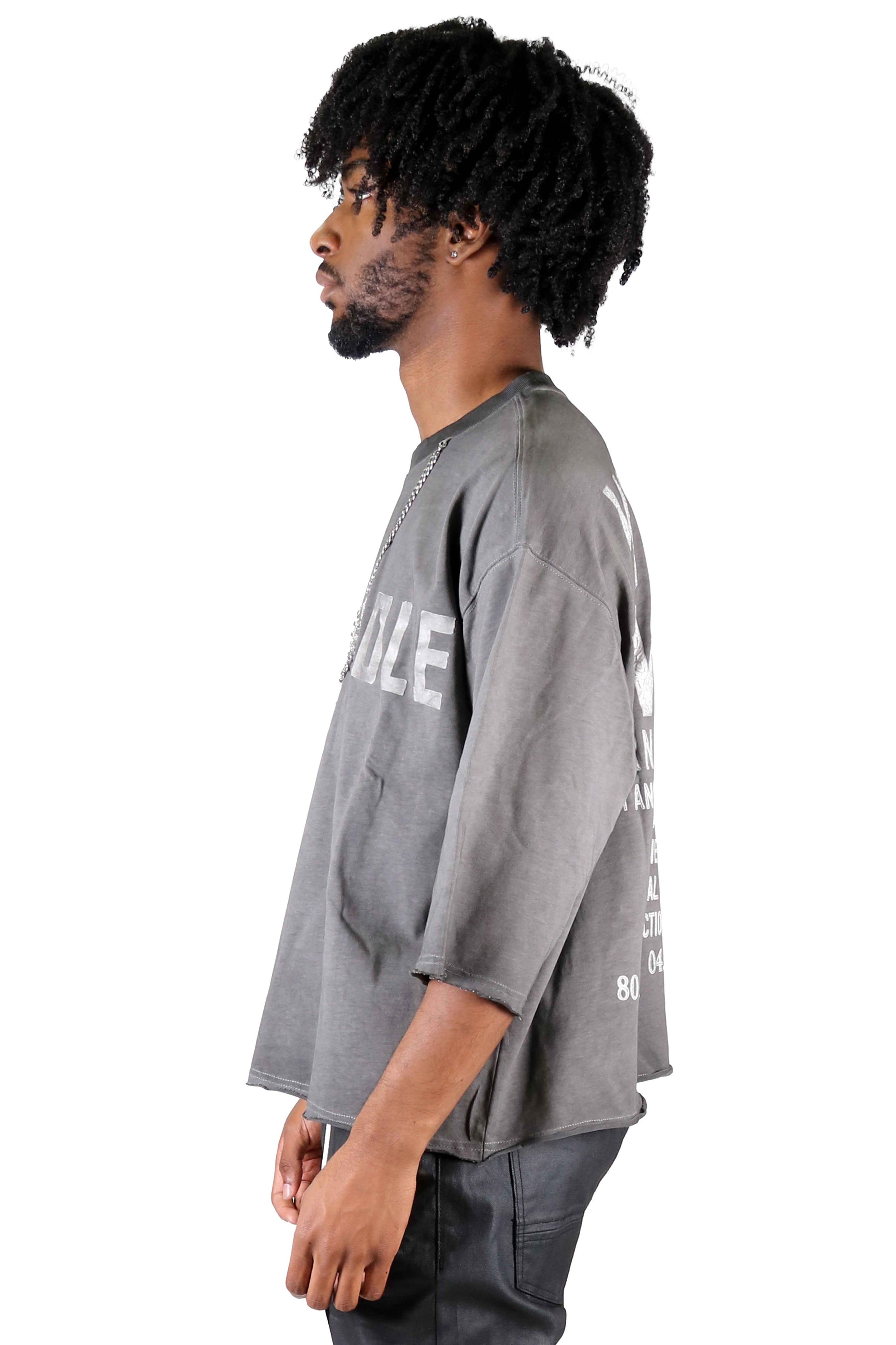 TEEK - ORBITS S/N Jersey 3/4 Sleeve Crop Top Tee with Detachable Necklace TOPS TEEK LTK