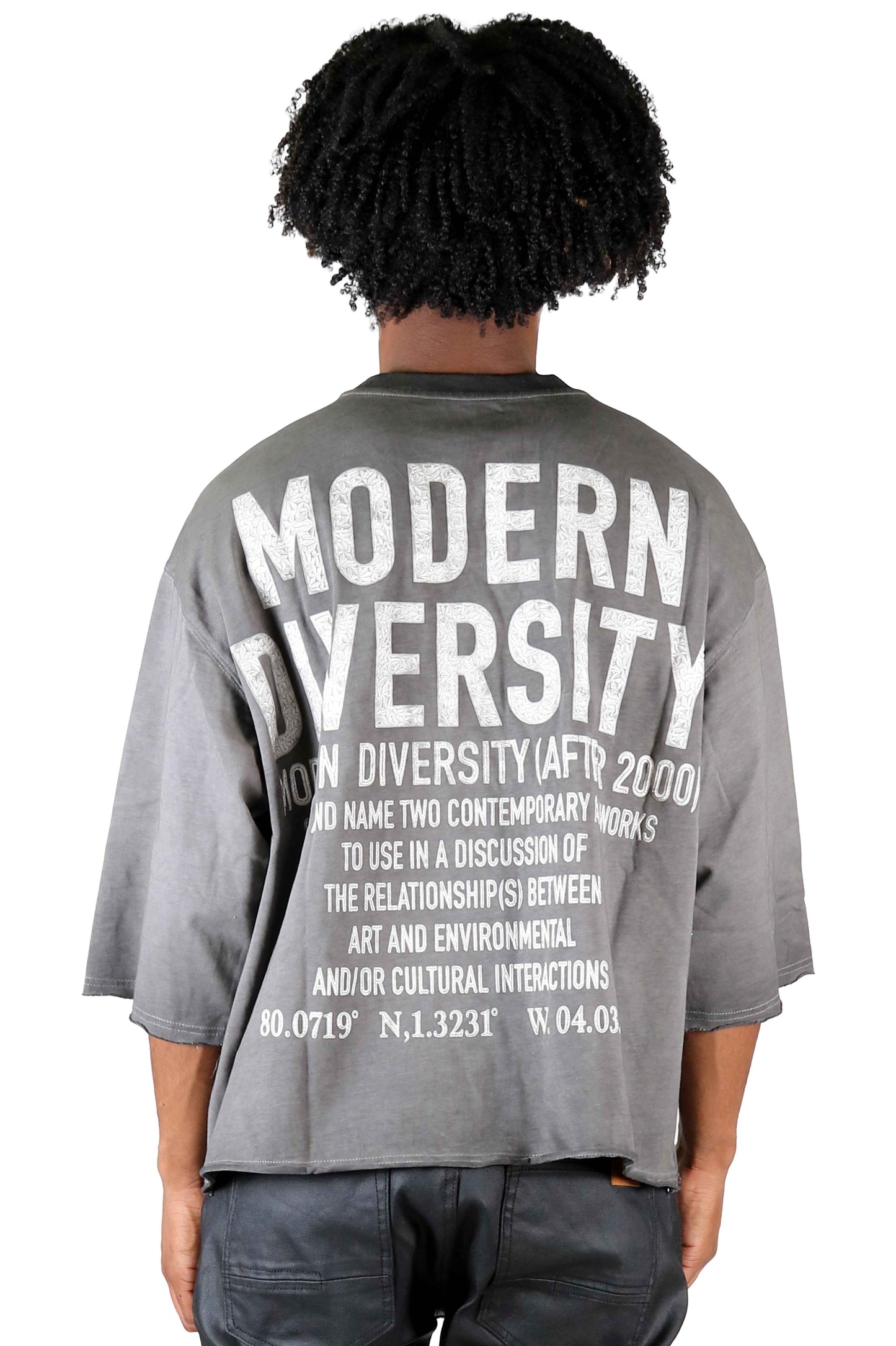 TEEK - ORBITS S/N Jersey 3/4 Sleeve Crop Top Tee with Detachable Necklace TOPS TEEK LTK