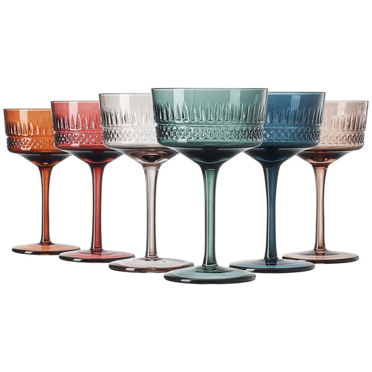 TEEK - Tonal Crystal Coupe Cocktail Glassware Set HOME DECOR TEEK KS