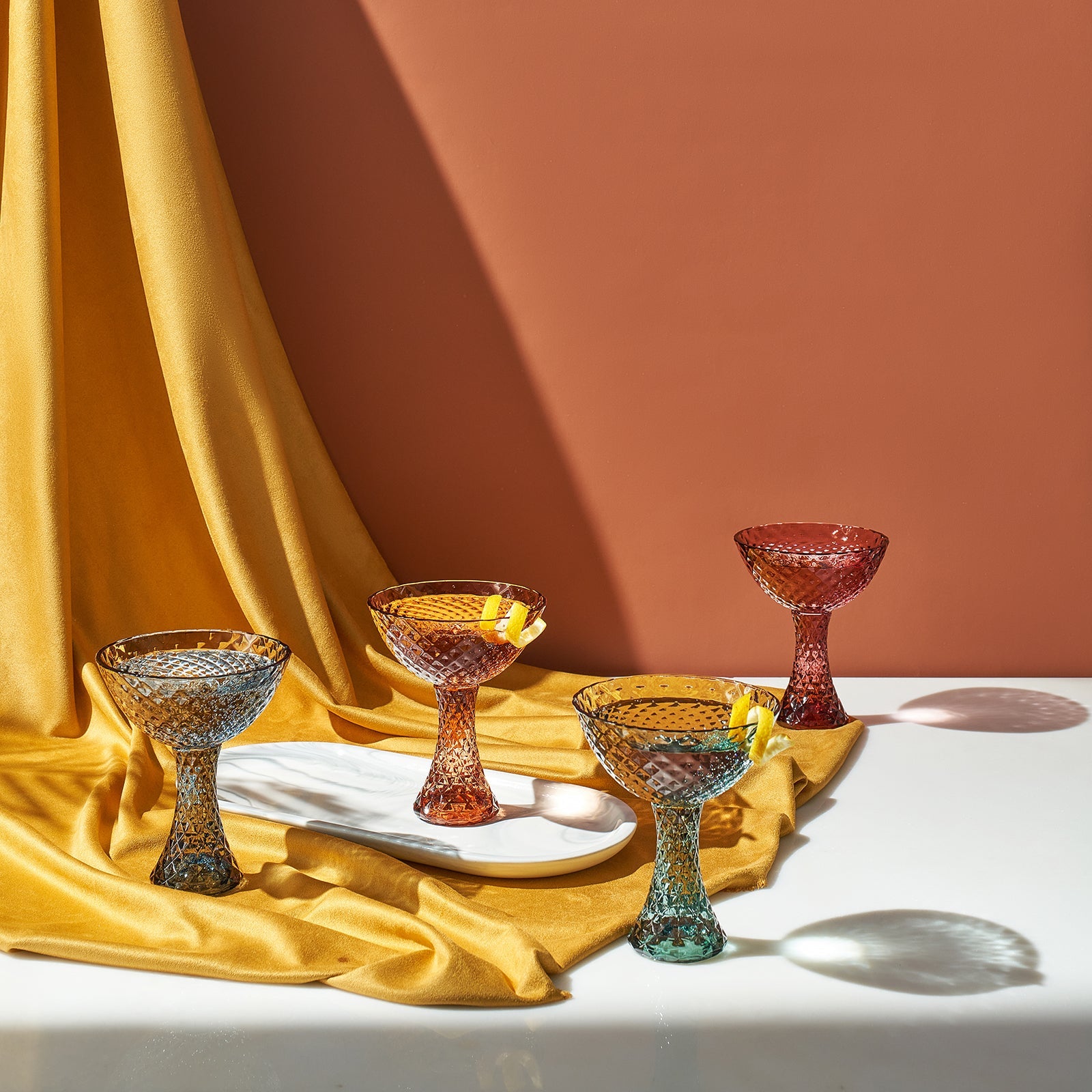 TEEK - Tonal Crystal Coupe Cocktail Glassware Set HOME DECOR TEEK KS