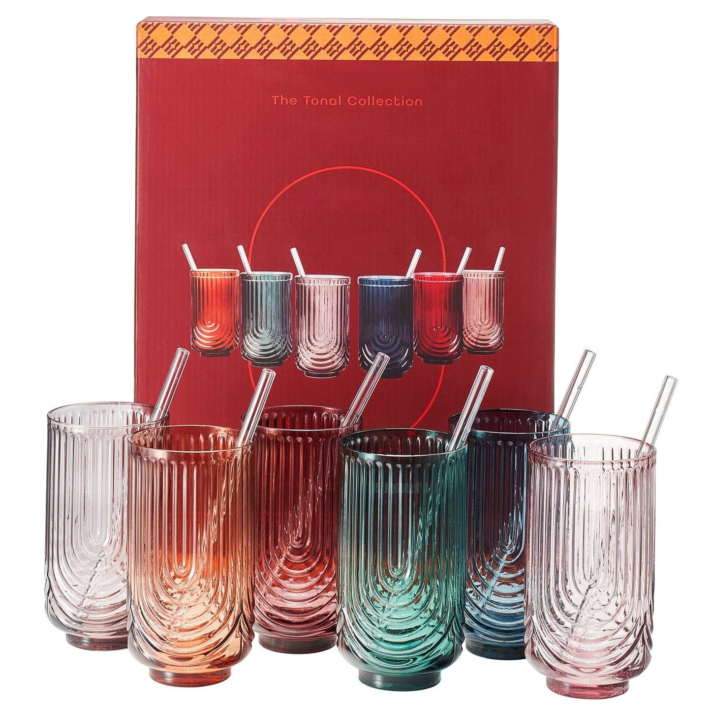 TEEK - Tonal Highball Glassware with Matching Straw Set HOME DECOR TEEK KS