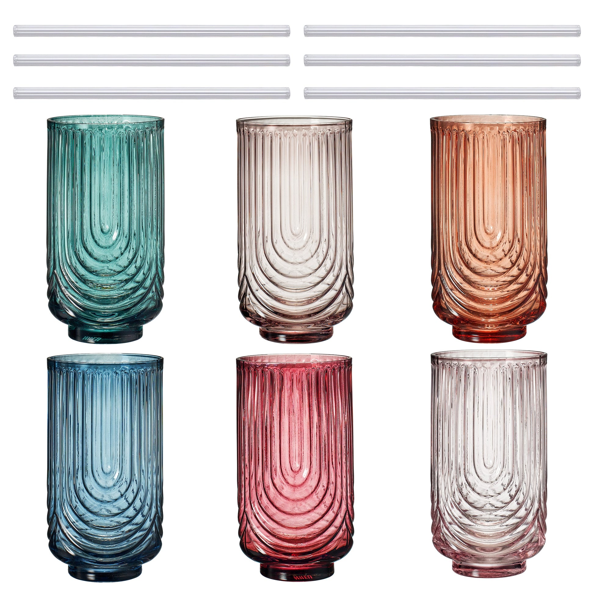 TEEK - Tonal Highball Glassware with Matching Straw Set HOME DECOR TEEK KS