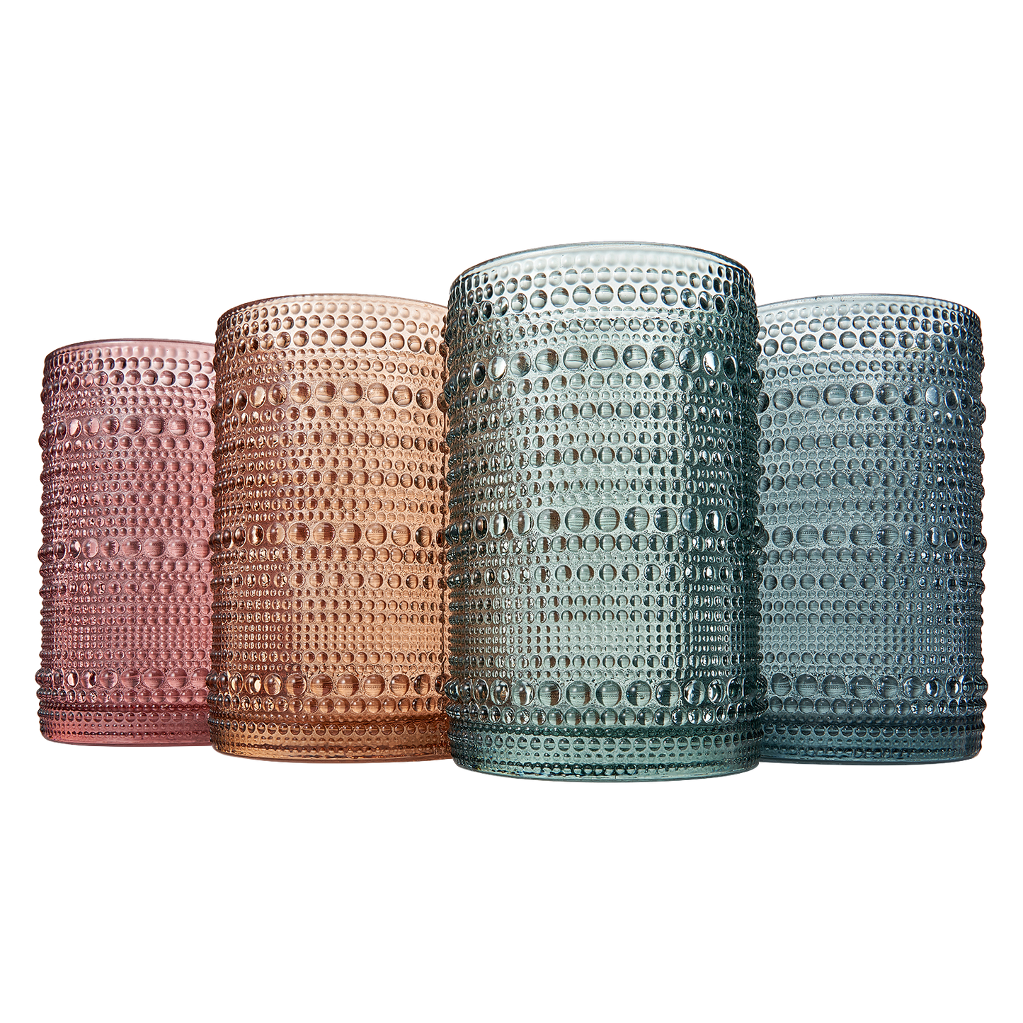 TEEK - Tonal Hobnail Highball Glassware Set of 4 HOME DECOR TEEK KS