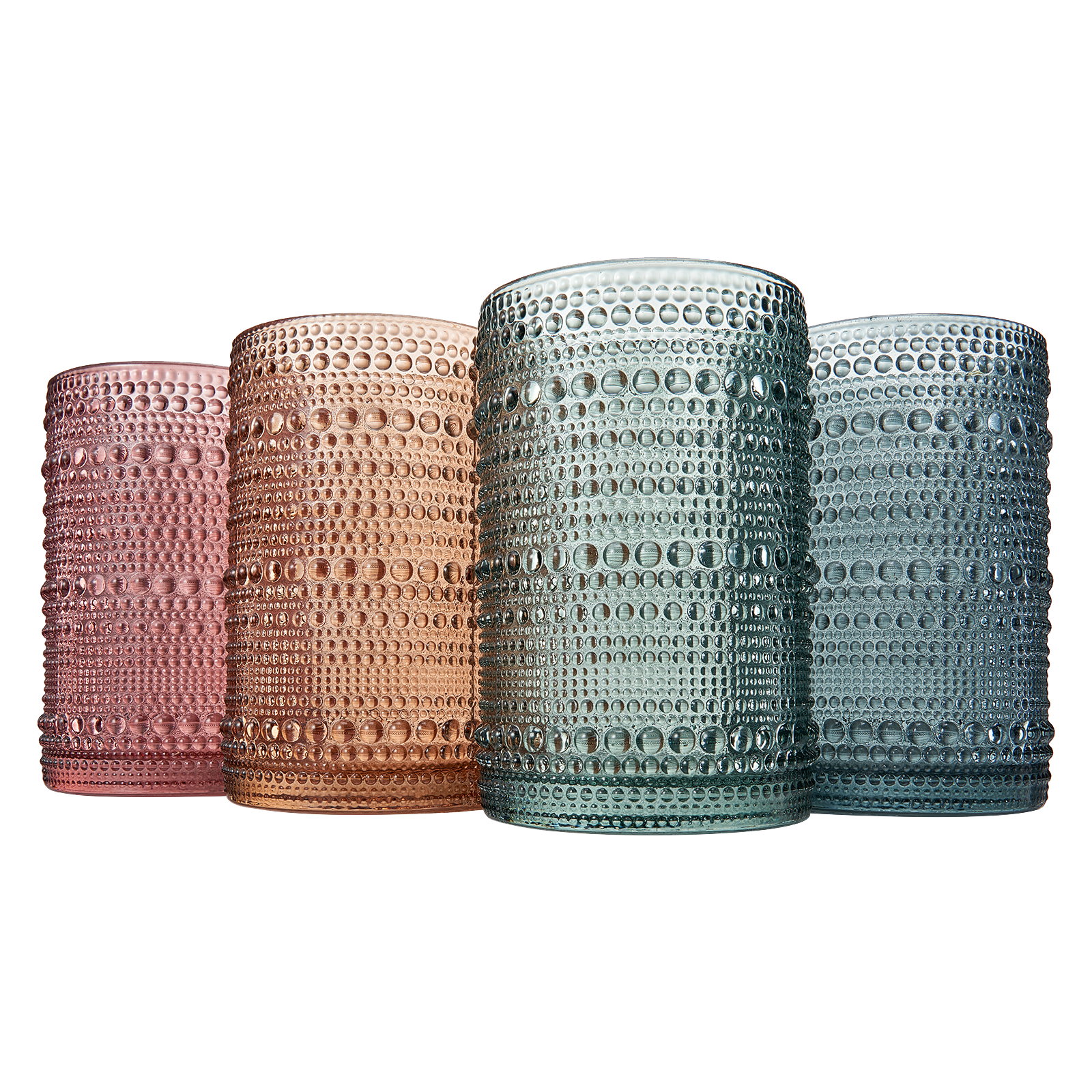 TEEK - Tonal Hobnail Highball Glassware Set of 4 HOME DECOR TEEK KS