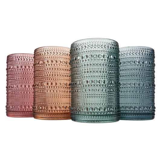 TEEK - Tonal Hobnail Highball Glassware Set of 4 HOME DECOR TEEK KS