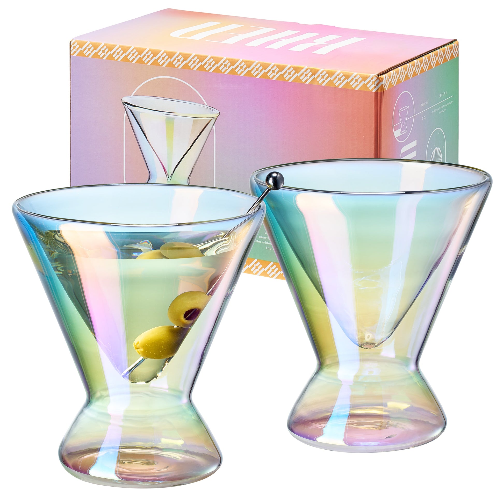 TEEK - Pearl Double-Wall Martini Cocktail Glassware Set HOME DECOR TEEK KS