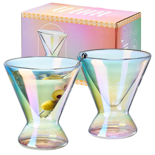 TEEK - Pearl Double-Wall Martini Cocktail Glassware Set HOME DECOR TEEK KS