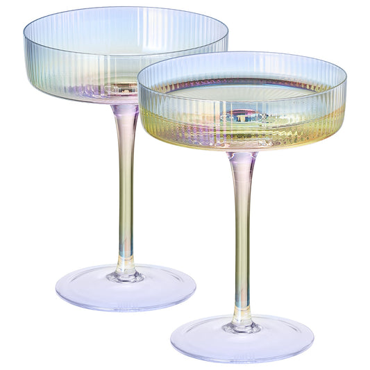 TEEK - Como Ribbed Coupe Cocktail Glassware Set HOME DECOR TEEK KS