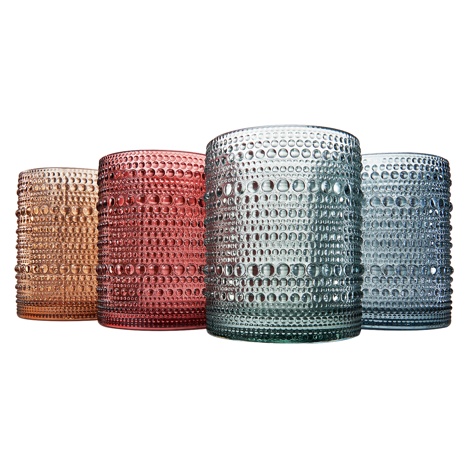 TEEK - Tonal Hobnail Lowball Glassware Set of 4 HOME DECOR TEEK KS