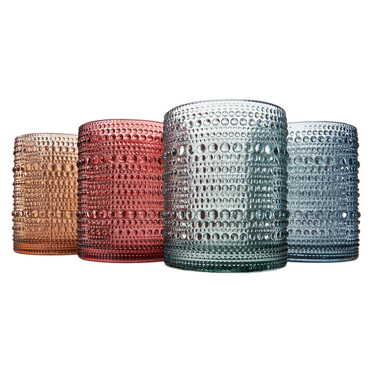 TEEK - Tonal Hobnail Lowball Glassware Set of 4 HOME DECOR TEEK KS