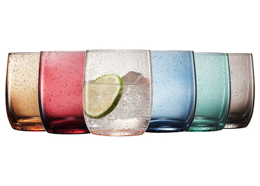 TEEK - Tonal Recycled Mexican Lowball Tumbler Glassware Set of 6 HOME DECOR TEEK KS