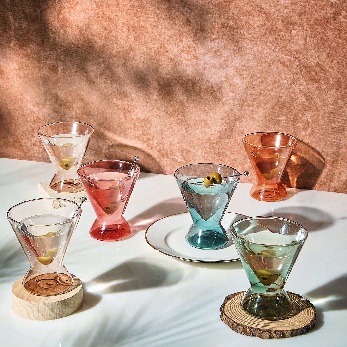 TEEK - Tonal Double Wall Martini Cocktail Glassware Set HOME DECOR TEEK KS