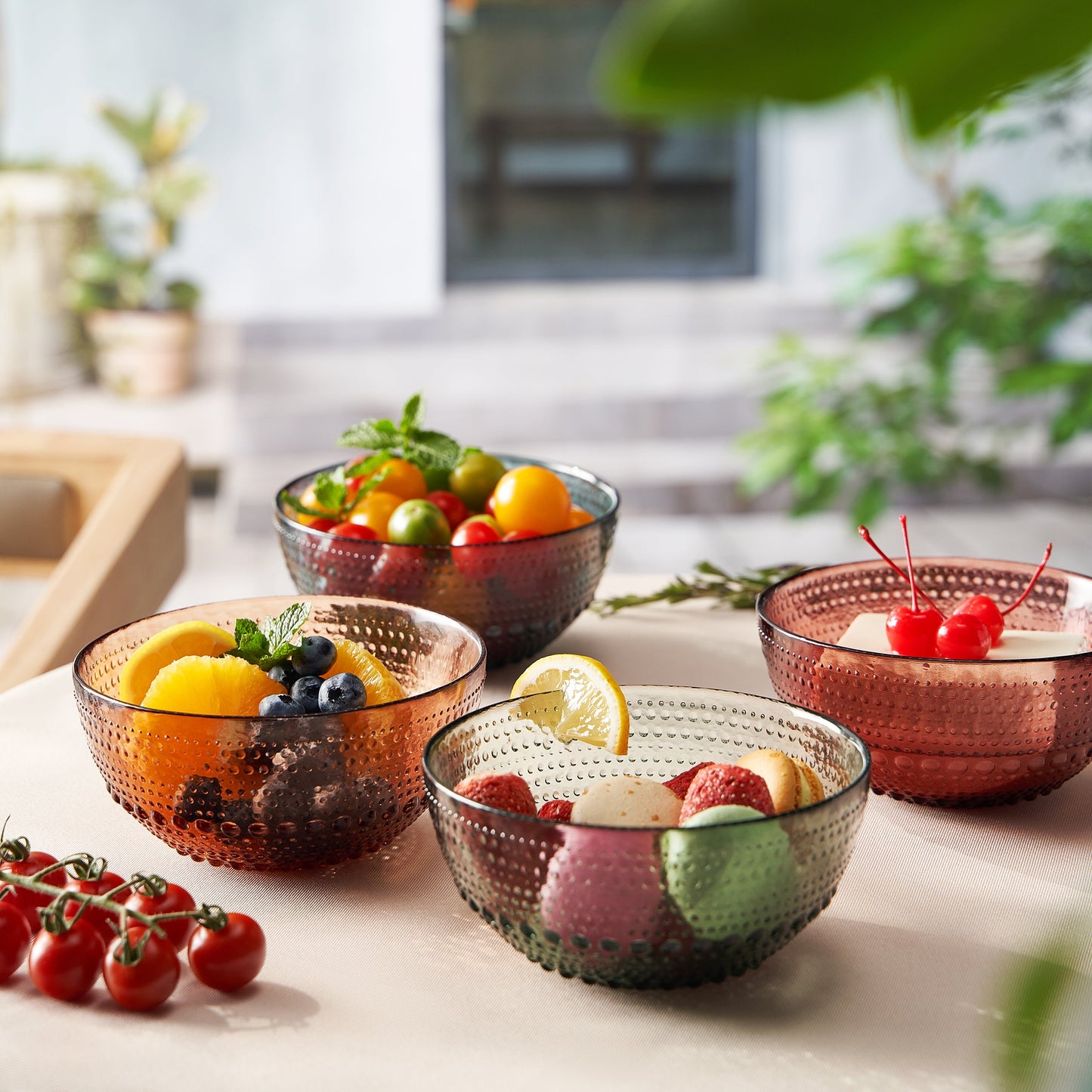 TEEK - Tonal Hobnail Bowl Glassware Set HOME DECOR TEEK KS