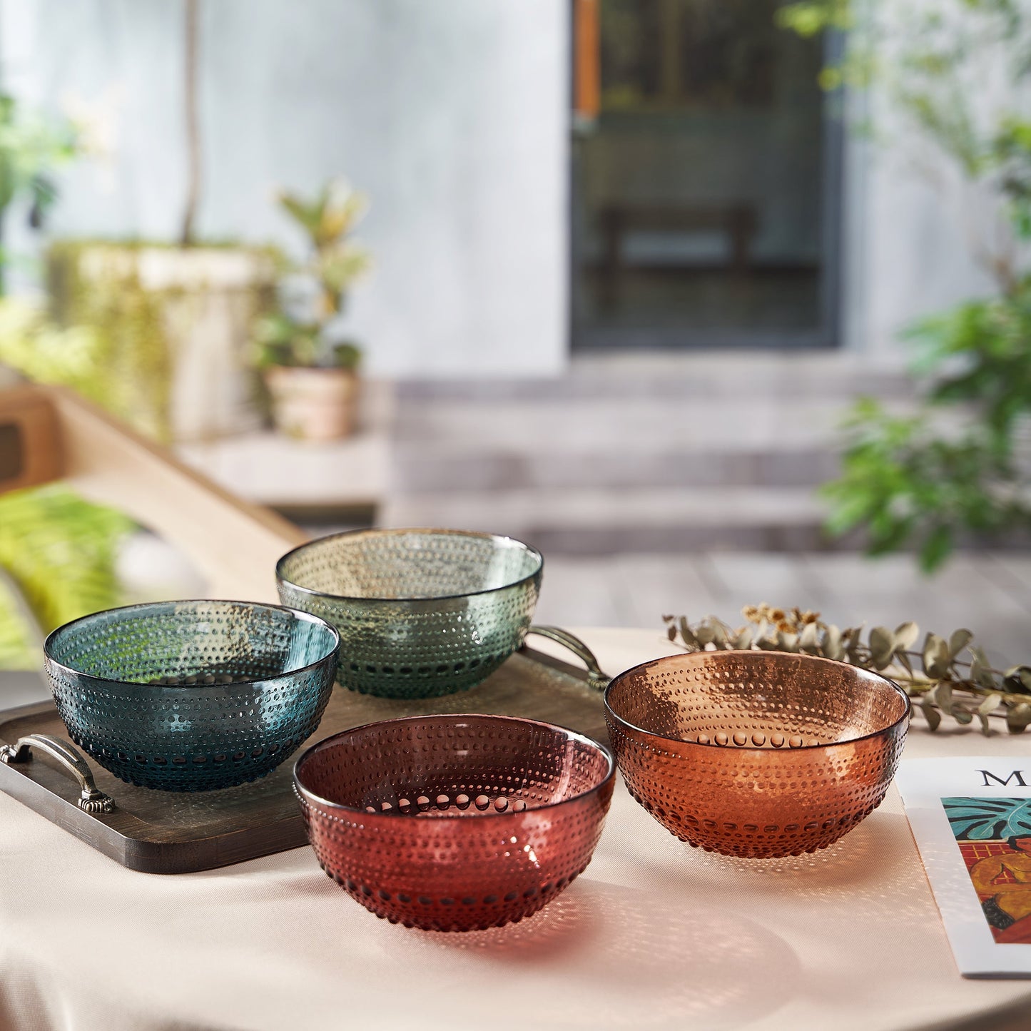 TEEK - Tonal Hobnail Bowl Glassware Set HOME DECOR TEEK KS