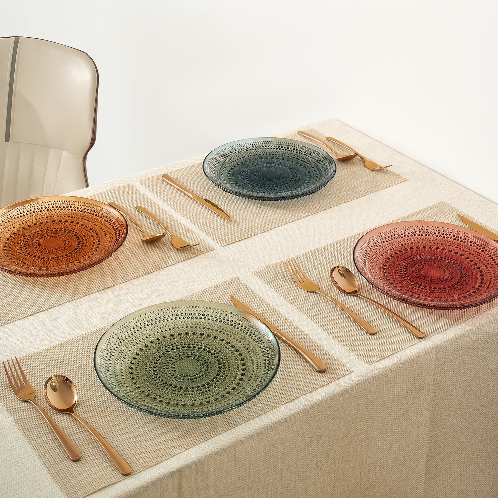 TEEK - Tonal Hobnail Glass Plate Set HOME DECOR TEEK KS