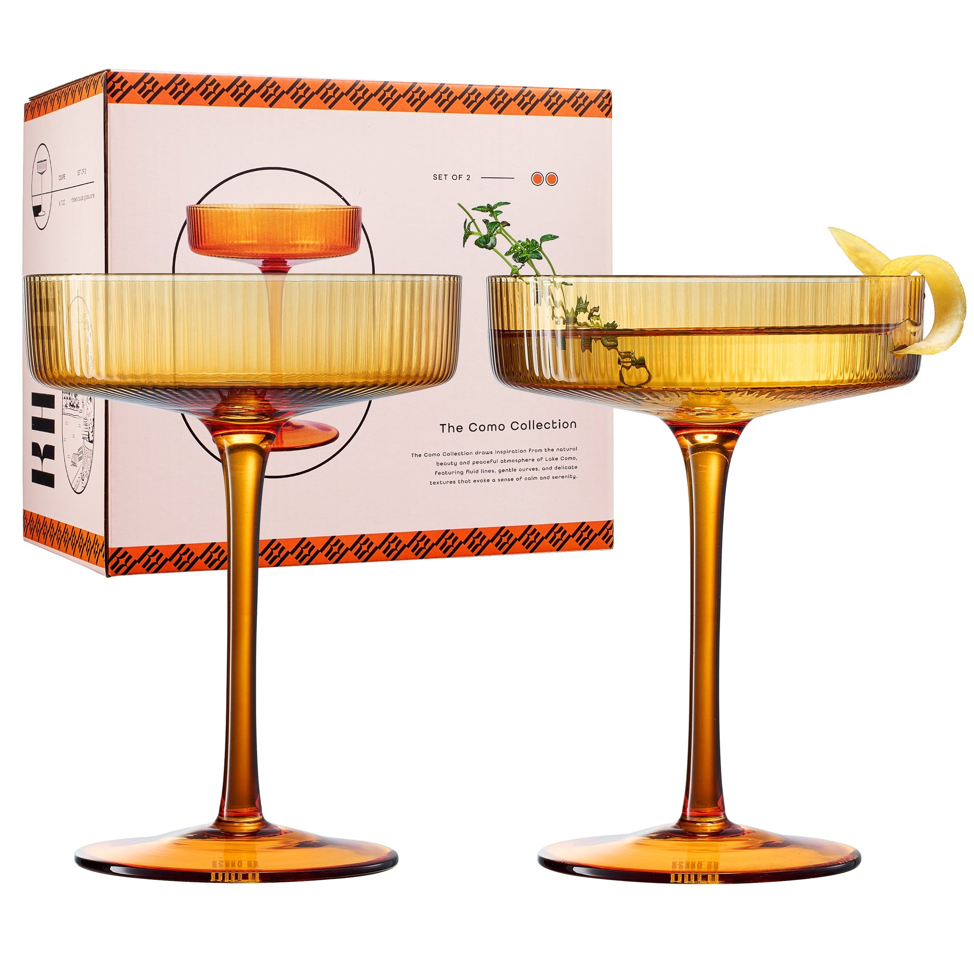 TEEK - Como Champagne Coupe Cocktail Glassware, Set of 2 HOME DECOR TEEK KS