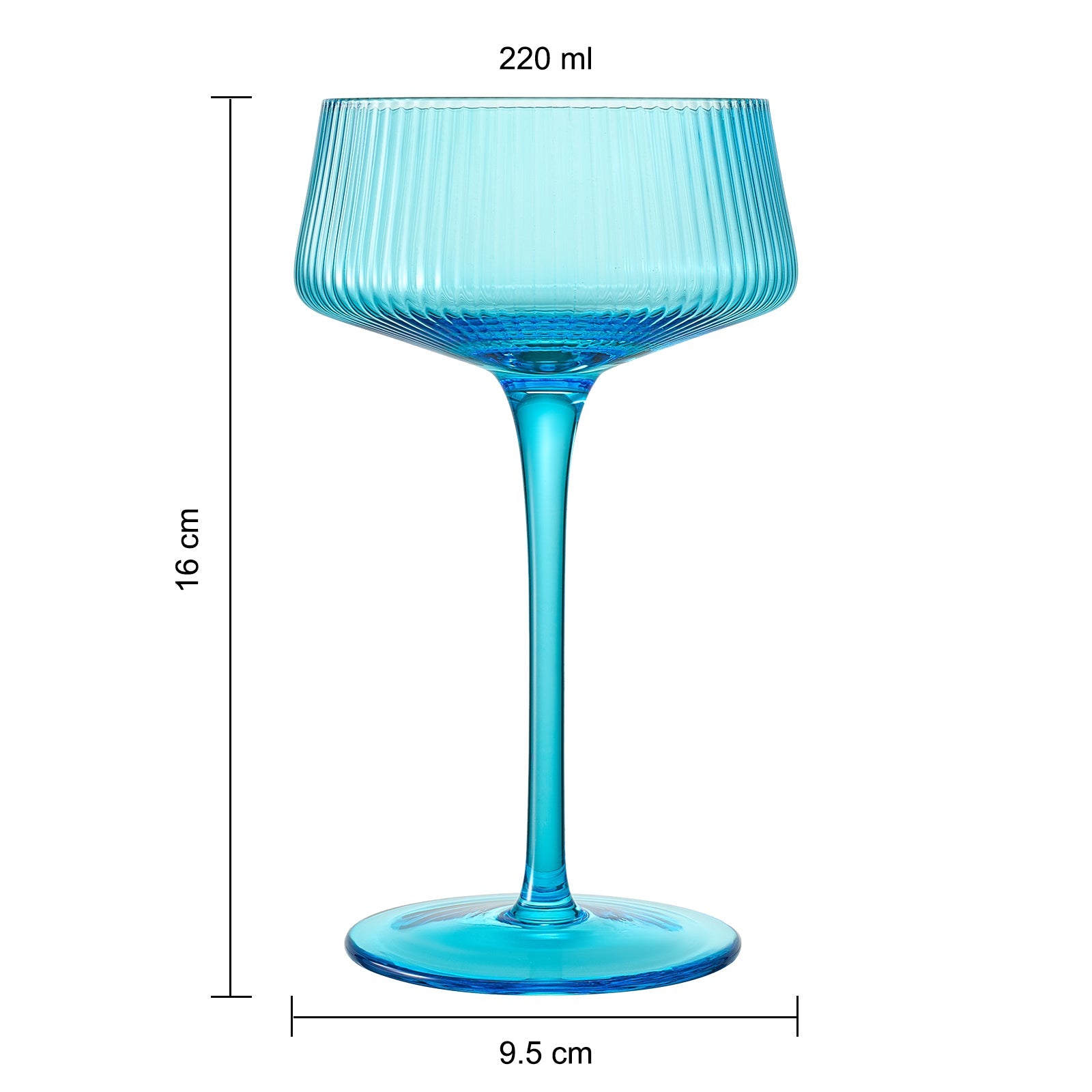 TEEK - Como Champagne Coupe Cocktail Glasses, Pastel Set HOME DECOR TEEK KS