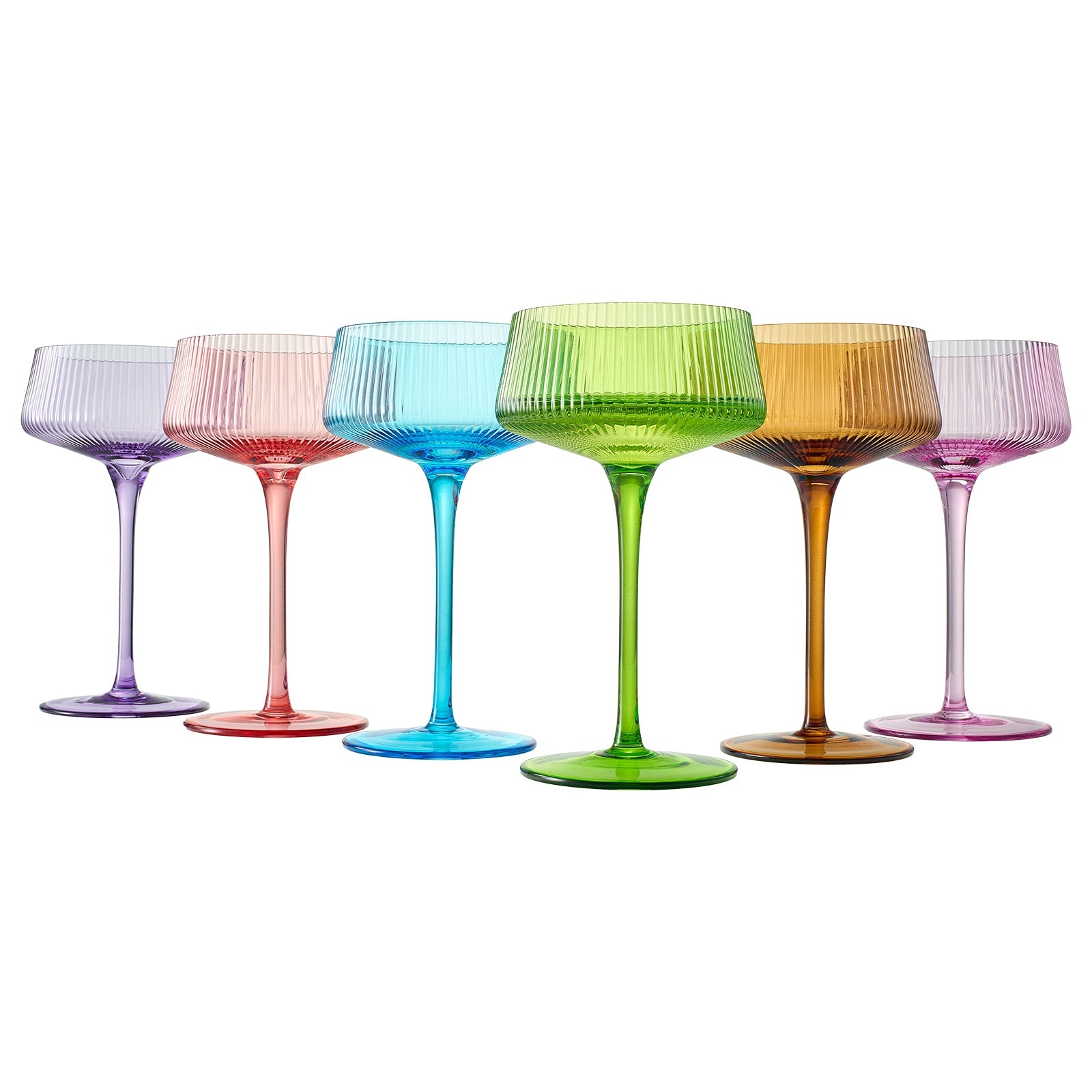 TEEK - Como Champagne Coupe Cocktail Glasses, Pastel Set HOME DECOR TEEK KS