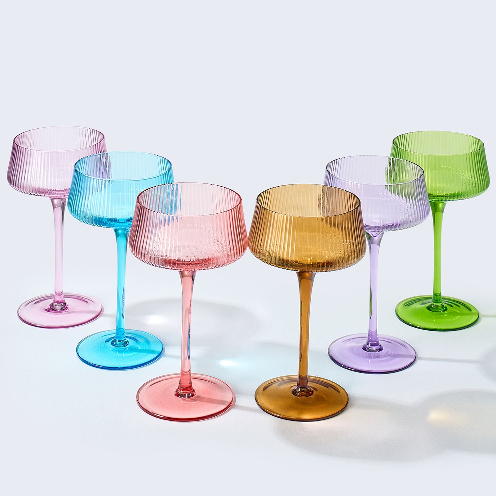 TEEK - Como Champagne Coupe Cocktail Glasses, Pastel Set HOME DECOR TEEK KS