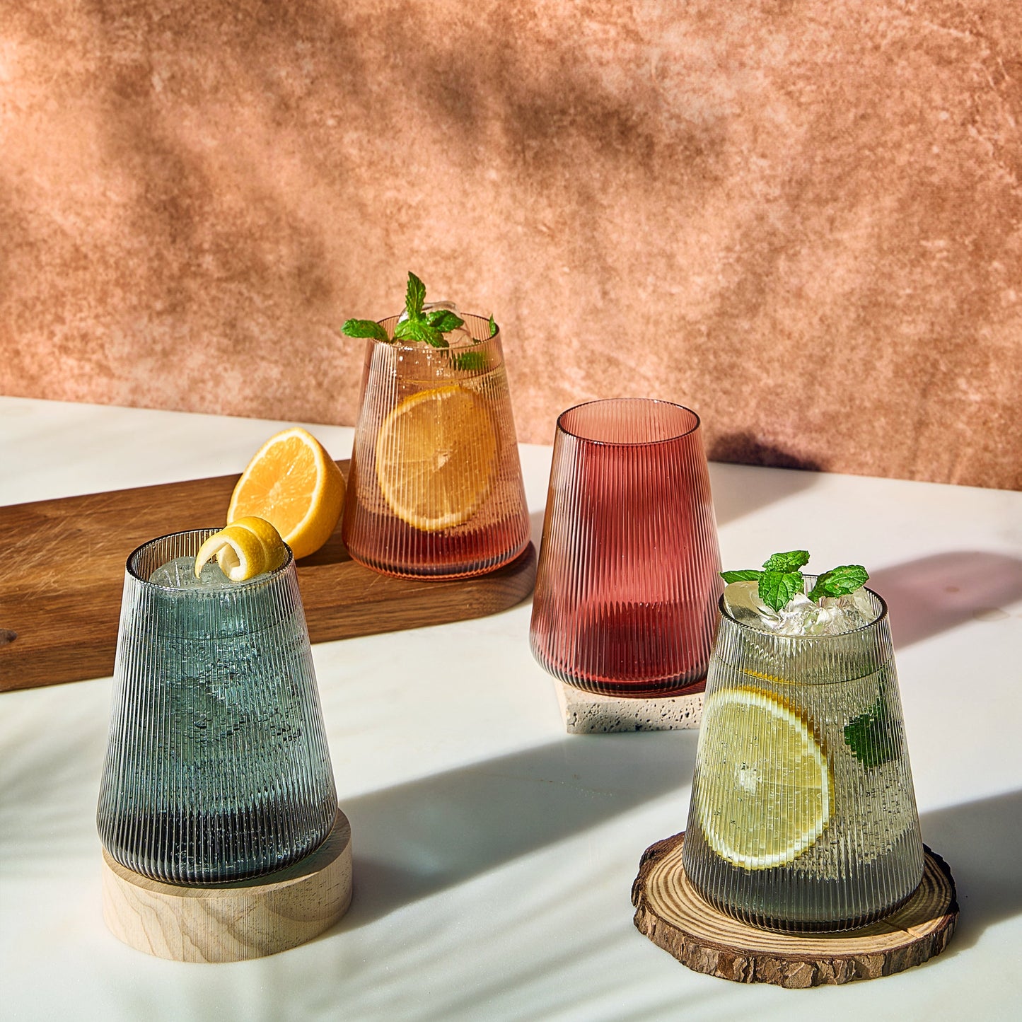 TEEK - Tonal Stemless Wine Glassware Set HOME DECOR TEEK KS