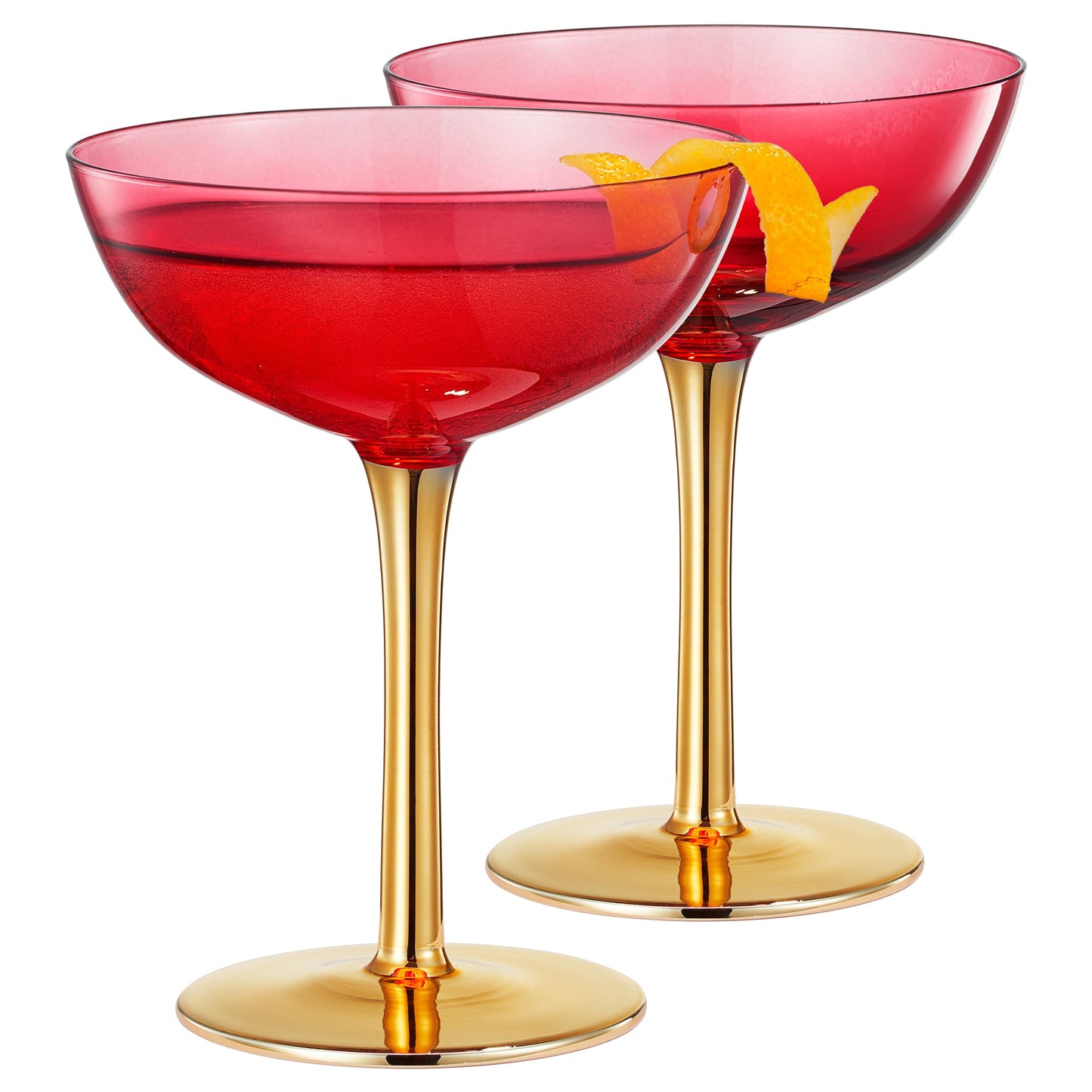 TEEK - Deco Champagne Coupe Cocktail Glassware Set HOME DECOR TEEK KS Red Coupe Set of 2